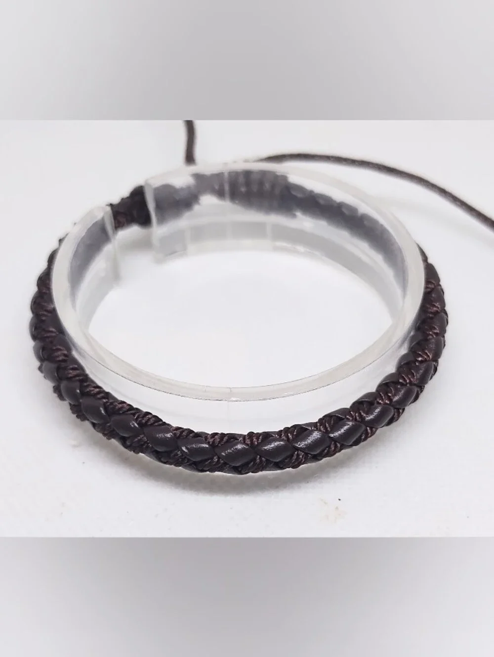 Men's Leather Bracelet Braided Brown New Jewelry G25